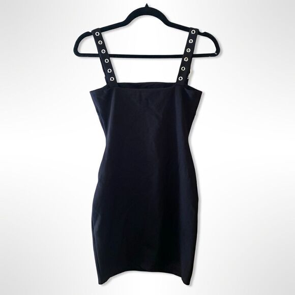 H:ours Amya black mini dress buckle straps bustier style body con Revolve Sz S - Picture 8 of 10